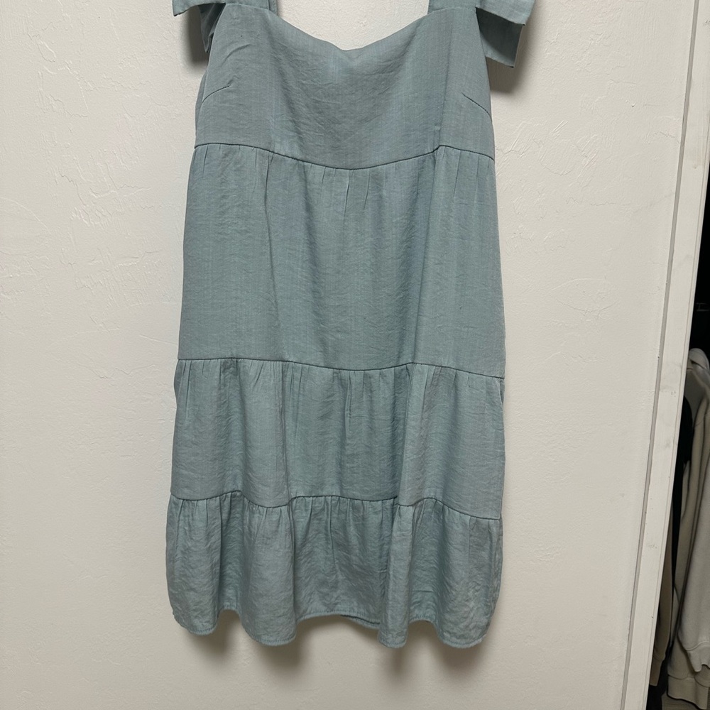 Altar'd State Light Blue Tiered Midi Dress